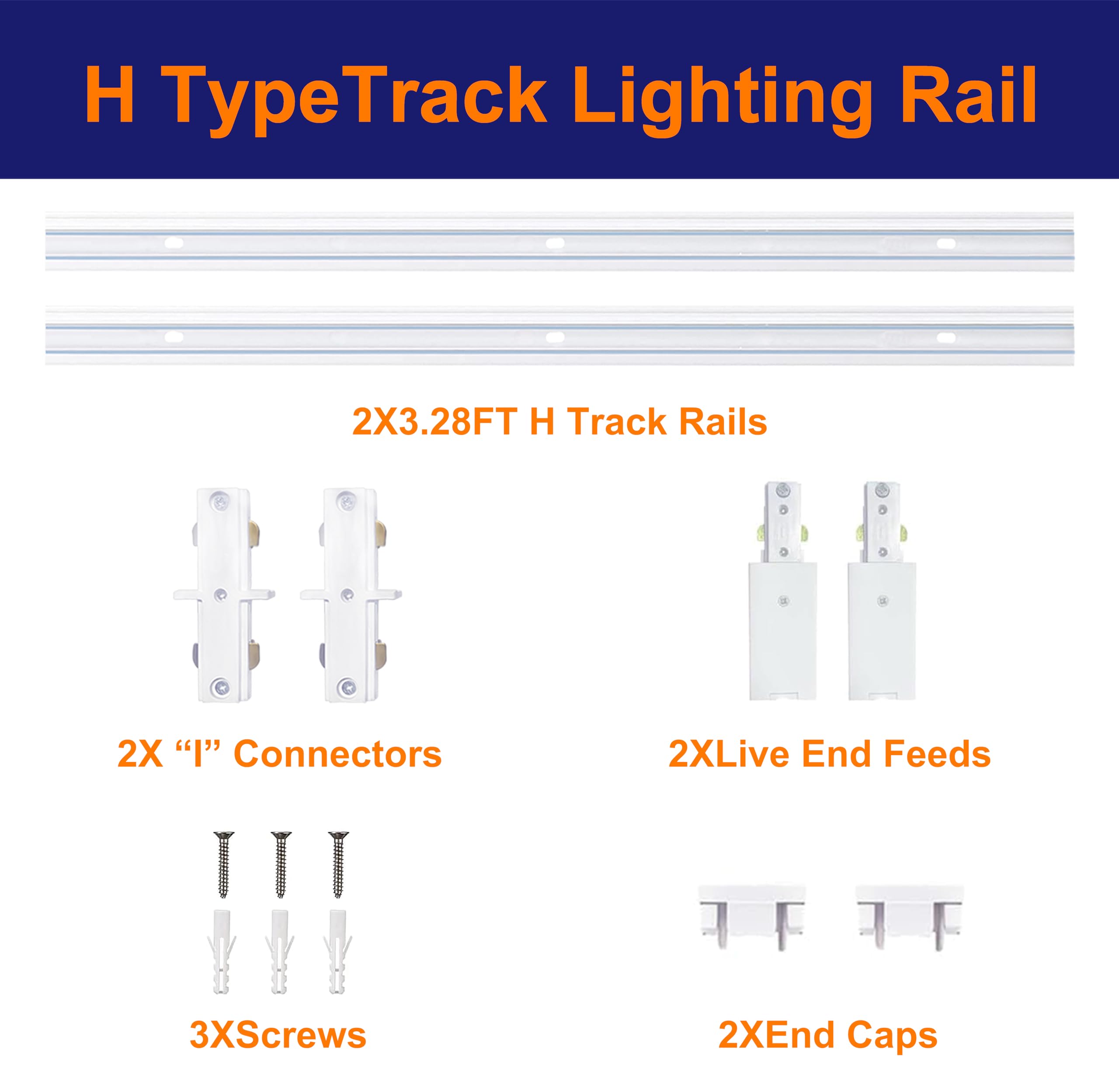 Bravsekai H Type Track Lighting Rails Extended for Large Areas 9.8ft(4.92x2) Track Lighting System Single Circuit 3-Wire-1 H Track Rail Made of Aluminum and Flame Retardant PVC Strength Guarantee