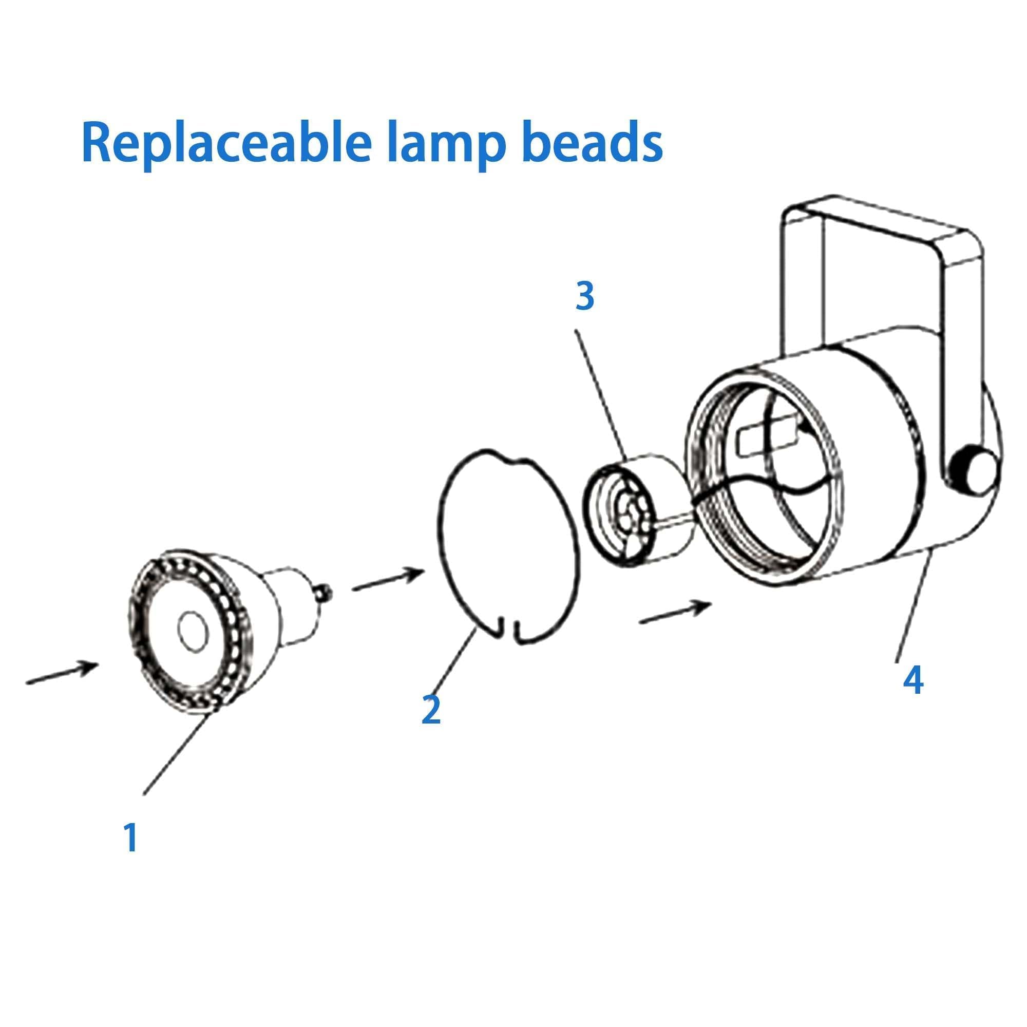 GU10 Ceiling Spotlight, 6 Packs Anti-Glare Ceiling Spot Light Fixtures, 10W GU10 Bulb 3CCT LED Light, Accent Lights for Shops, Supermarkets, Kitchens (Black)