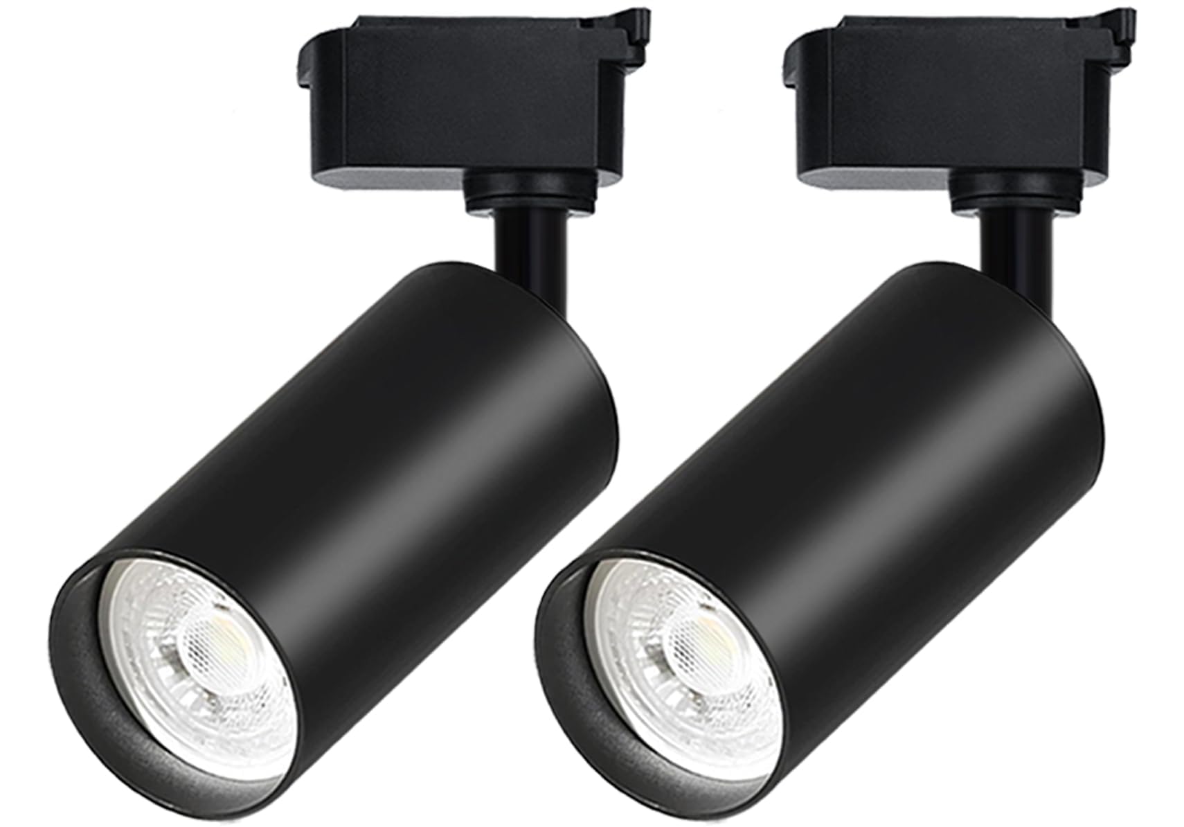 LED Track Lighting Heads, 2-Lights 10W Dimmable Track Lights Head with Single-Circuit H Type Track Light Rails 6000K Cold White Ceiling Spotlight Fixture for Indoor Home Commercial