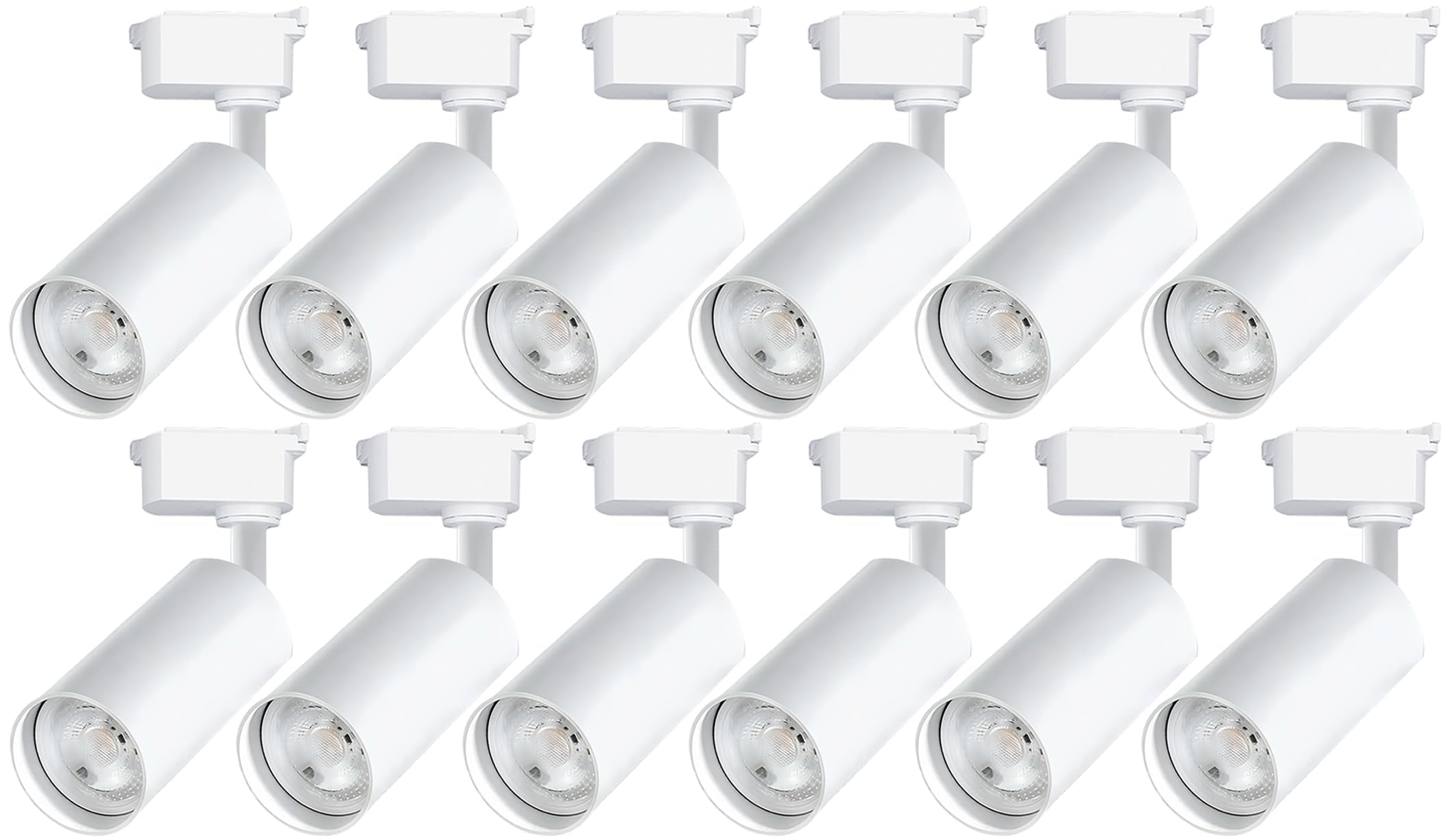 Ultra-Bright H Type Track Lighting Heads, 12PCS 6000K Cool White 20W 2400lm for Accent Lighting, Dimmable LED Track Lighting Ceiling Spotlight Fixture