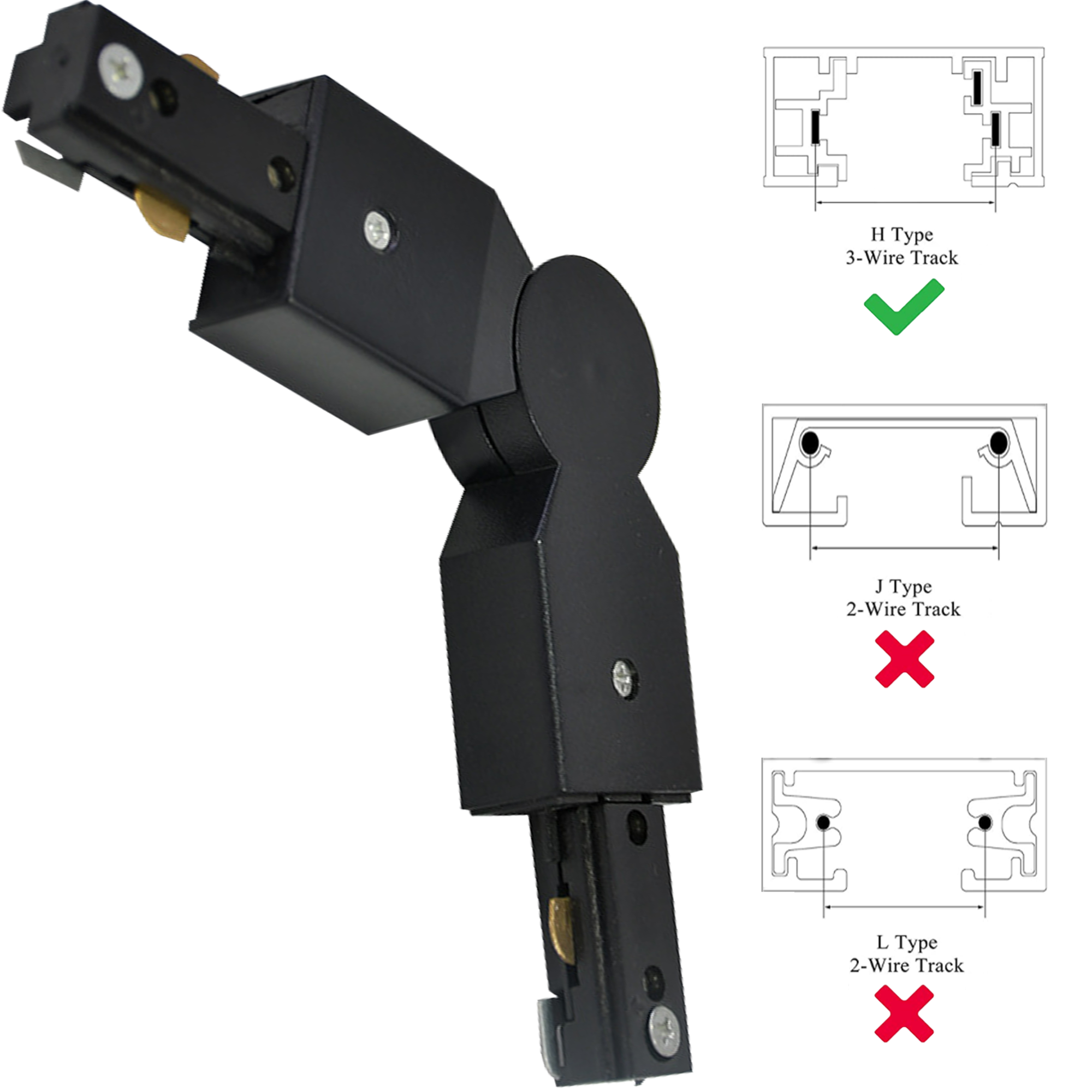 Adjustable H Track Connector