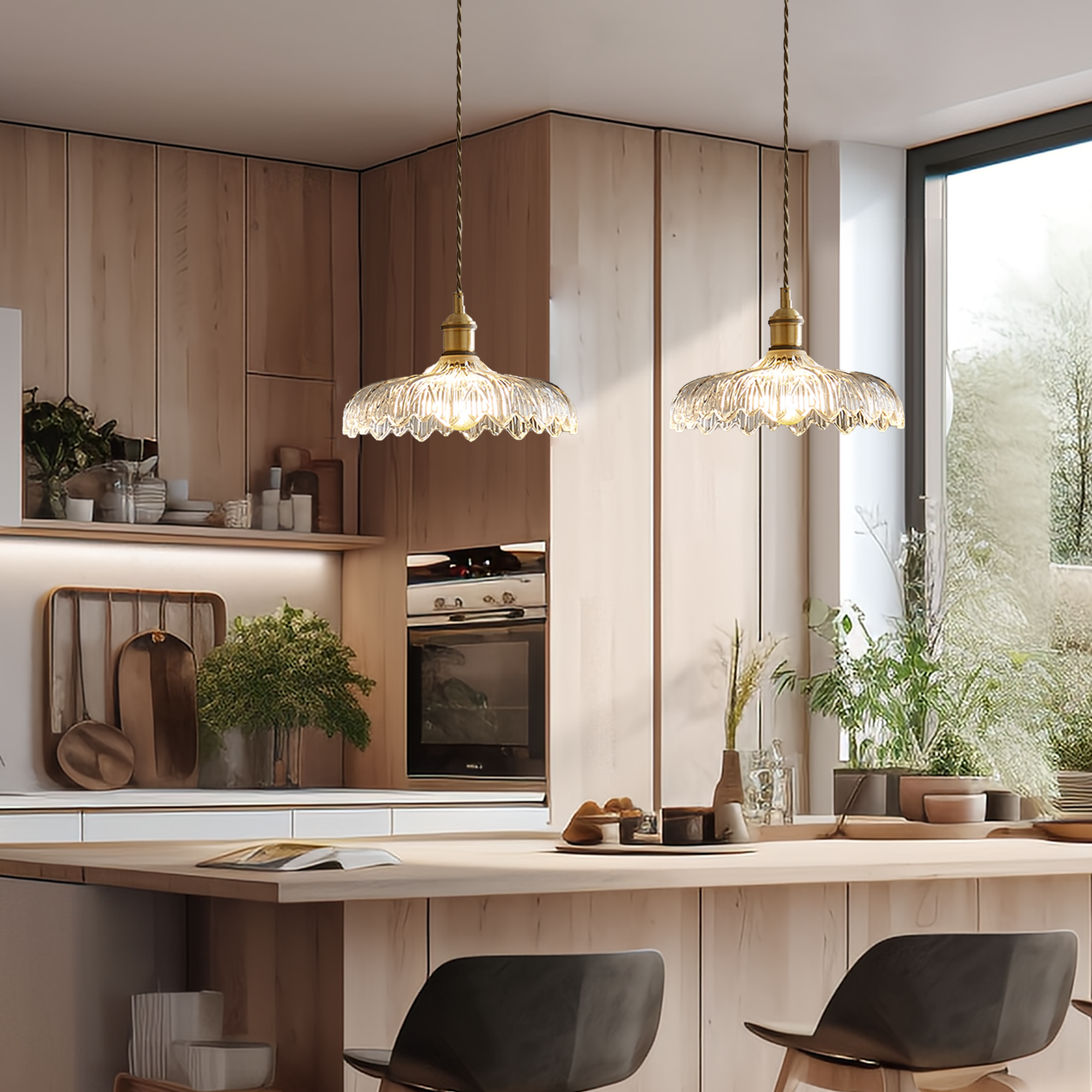 Glass Pendant Lights Kitchen