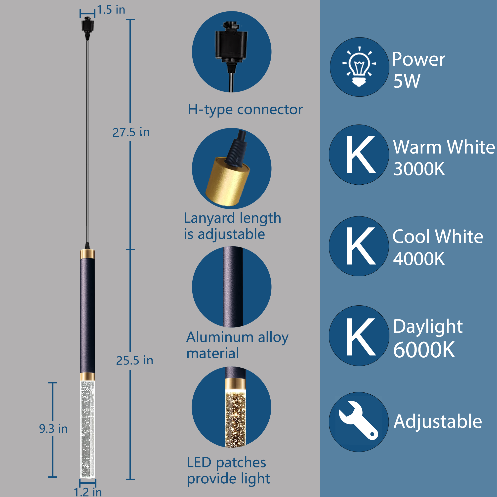 3CCT Dimmable Track Lighting Kit