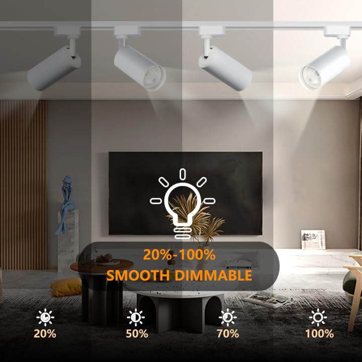 Bravsekai 12 Packs Plug in LED Track Lighting Complete Kits Warm White. 25w x 12 Track Lighting Heads with Extra 13.1Ft Track Rails for Accent Task Wall, Spot Light