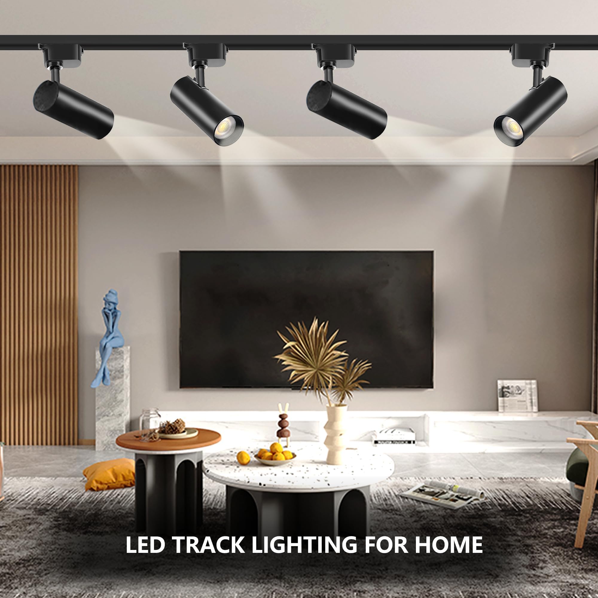 Ultra-Bright H Type Track Lighting Heads, Energy-Saving 12PCS 6000K Cool White 20W 2400lm for Accent Lighting, Dimmable LED Track Lighting Ceiling Spotlight Fixture