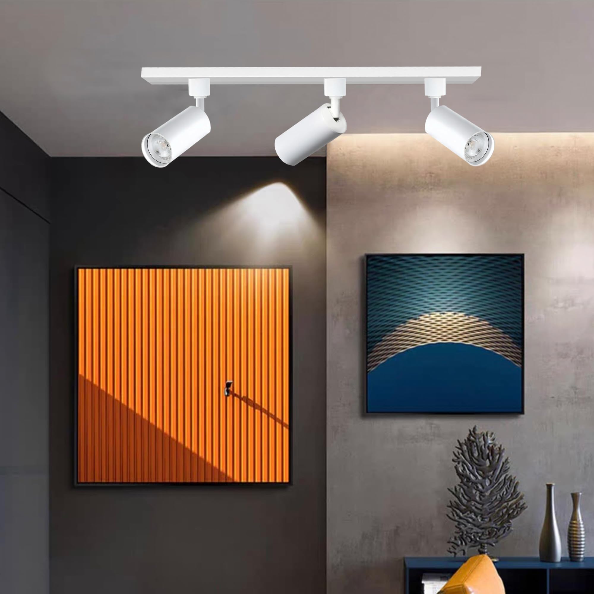 Plug in 3CCT Track Lighting Complete Kit with 2 * 3.28FT H Track Light Rails and 120V 6x10W GU10 Track Lighting Heads Brightness Dimmable Ceiling Spotlight Fixture for Accent Illumination Visit the Bravsekai Store