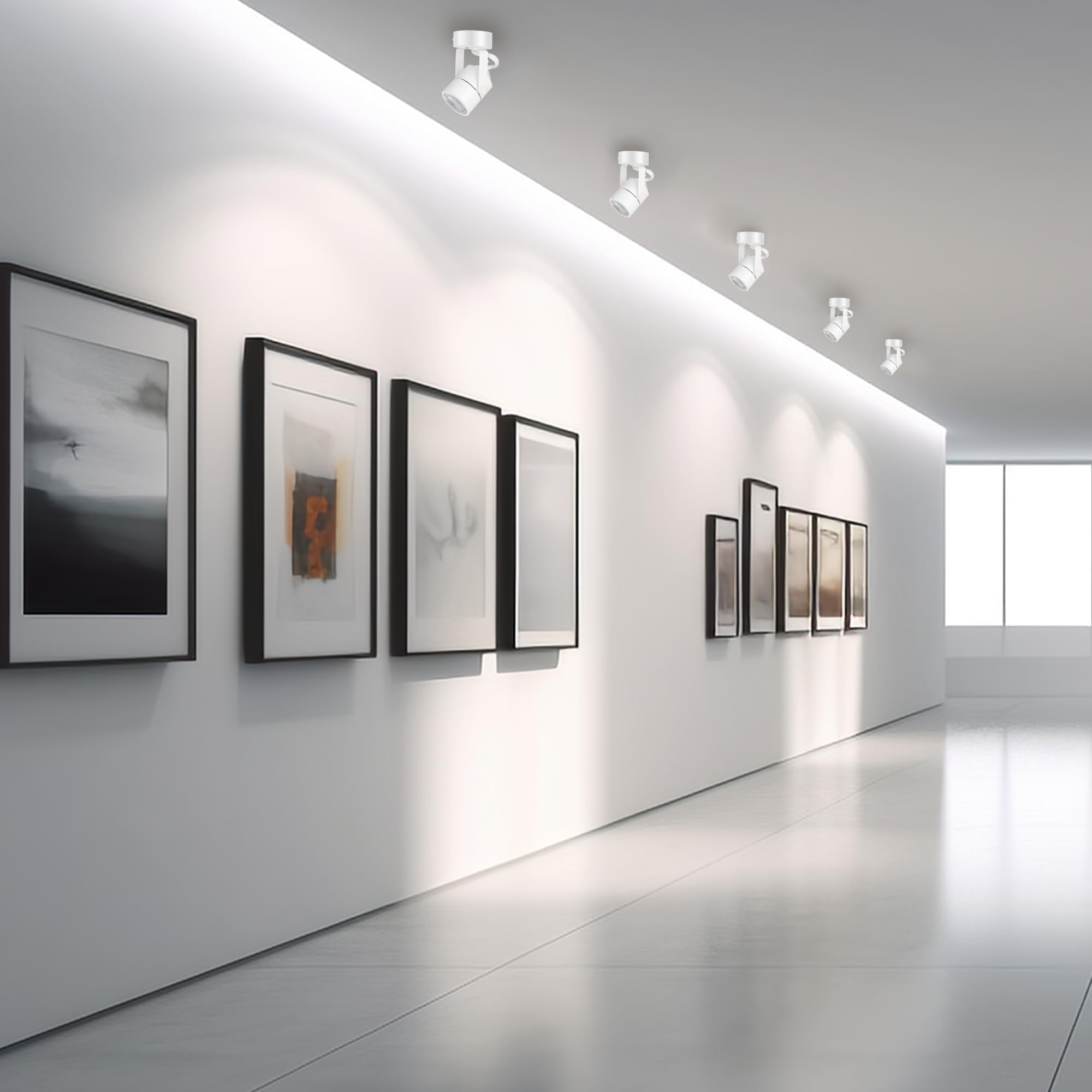 GU10 Ceiling Spotlight, 6 Packs Anti-Glare Ceiling Spotlight Fixtures, Accent Lights for Shops, Supermarkets, Kitchens (White)