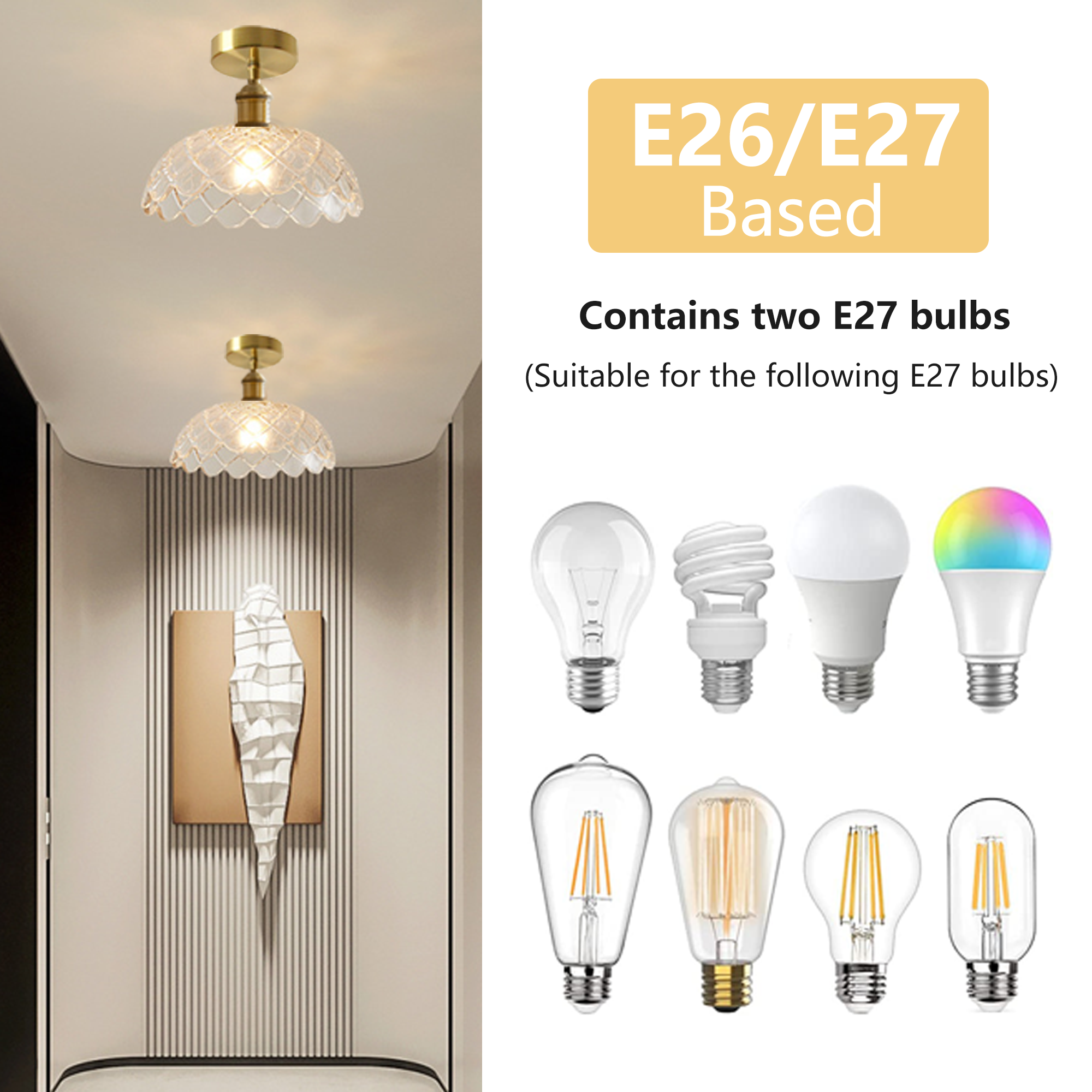 Glass Pendant Light for Bedroom