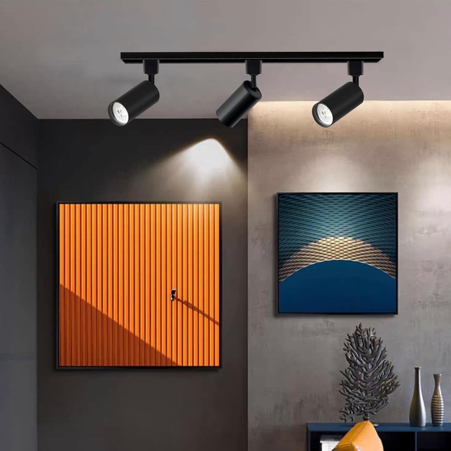 Bravsekai Plug in 3CCT Track Lighting Complete Kit with 8*3.28FT H Track Light Rails and 120V 24x10W GU10 Track Light Heads Brightness Dimmable Ceiling Spotlight Fixture for Accent Lighting