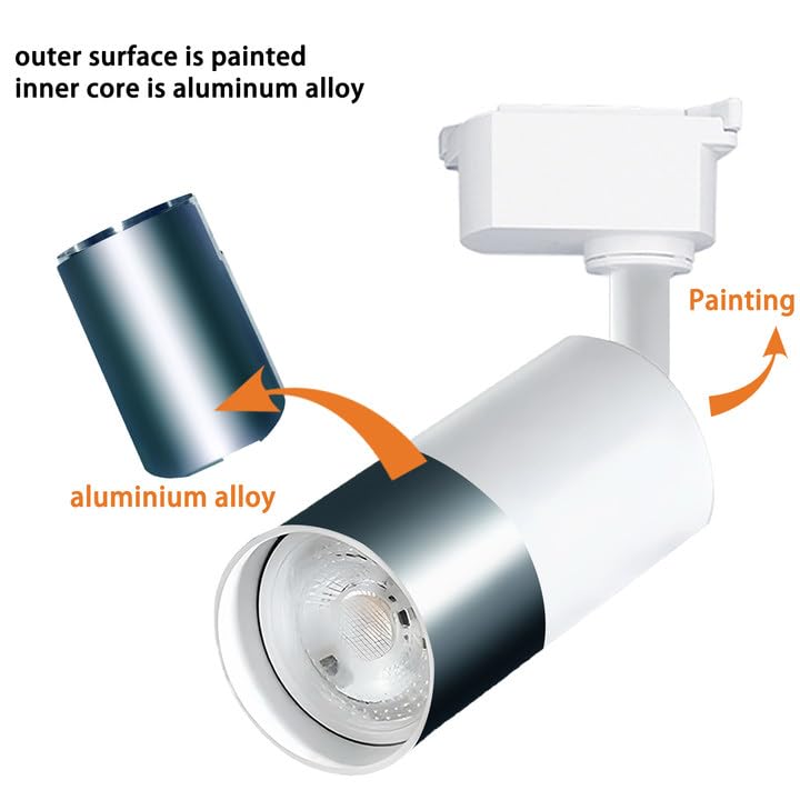 Bravsekai 12 Packs Plug in LED Track Lighting Complete Kits Warm White. 25w x 12 Track Lighting Heads with Extra 13.1Ft Track Rails for Accent Task Wall, Spot Light