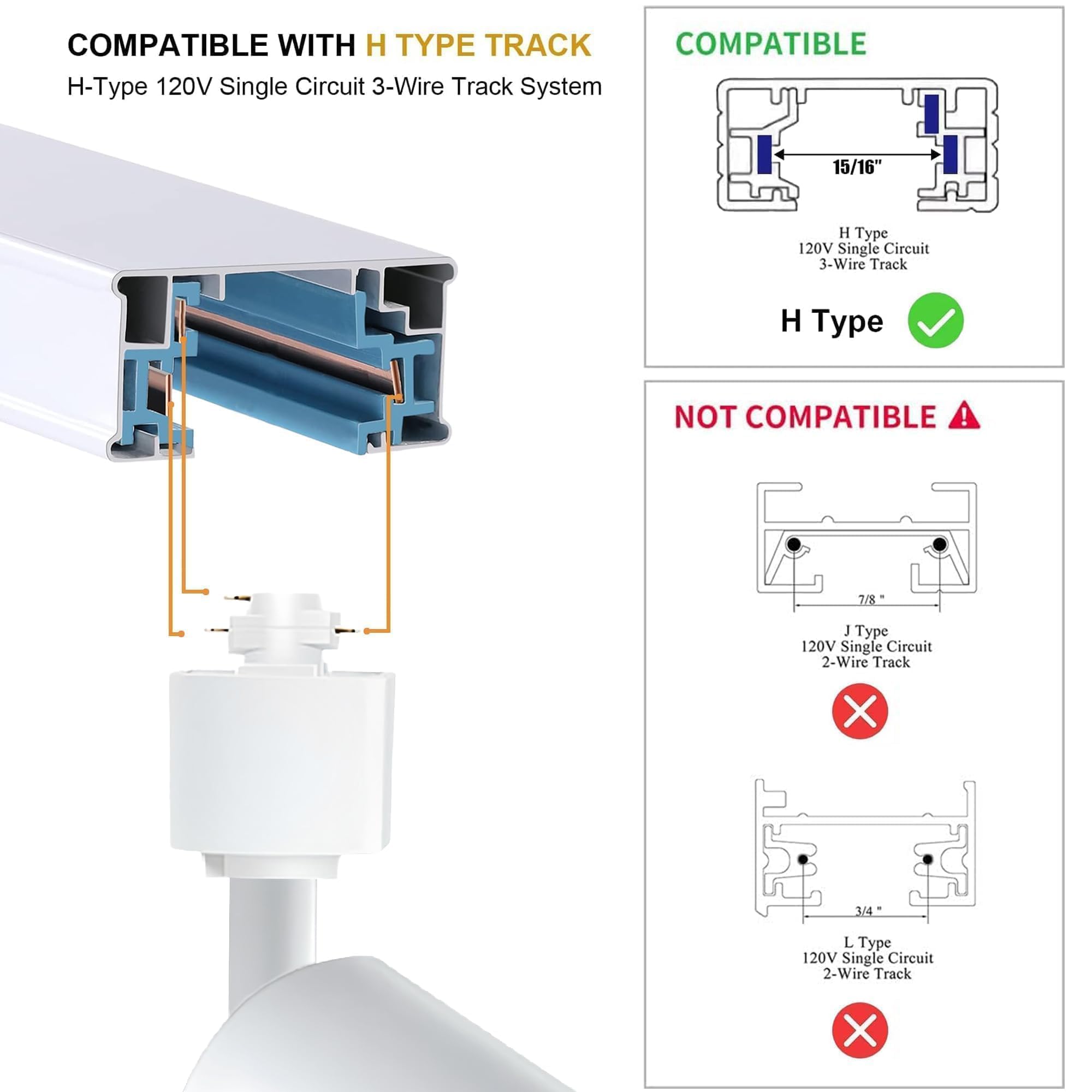 Plug in 3CCT Track Lighting Complete Kit with 2 * 3.28FT H Track Light Rails and 120V 6x10W GU10 Track Lighting Heads Brightness Dimmable Ceiling Spotlight Fixture for Accent Illumination Visit the Bravsekai Store