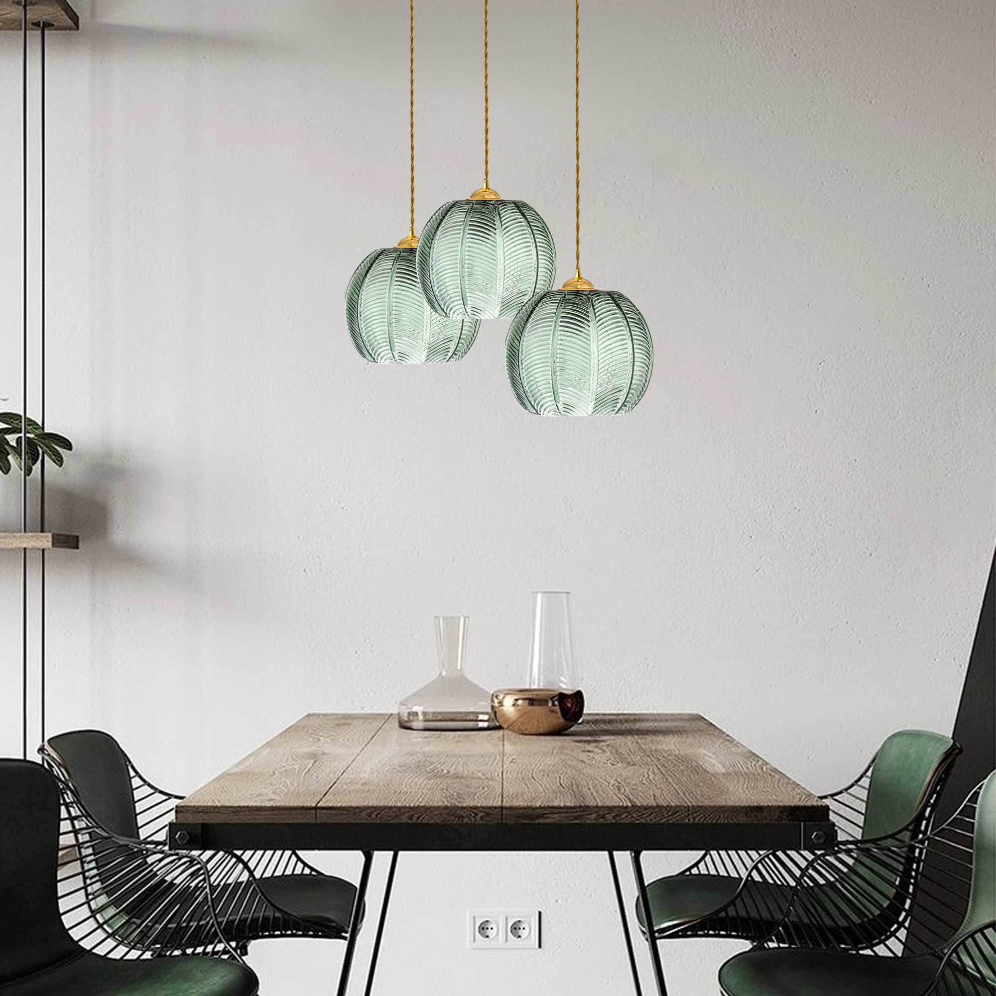 Green Glass Pendant Light