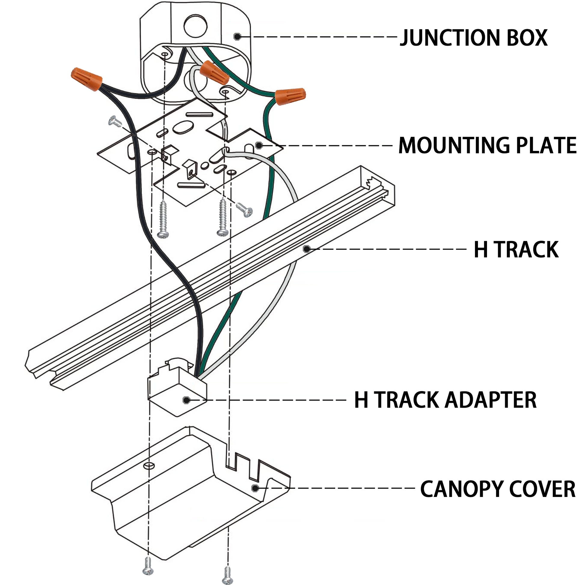 H Track Lighting Connector