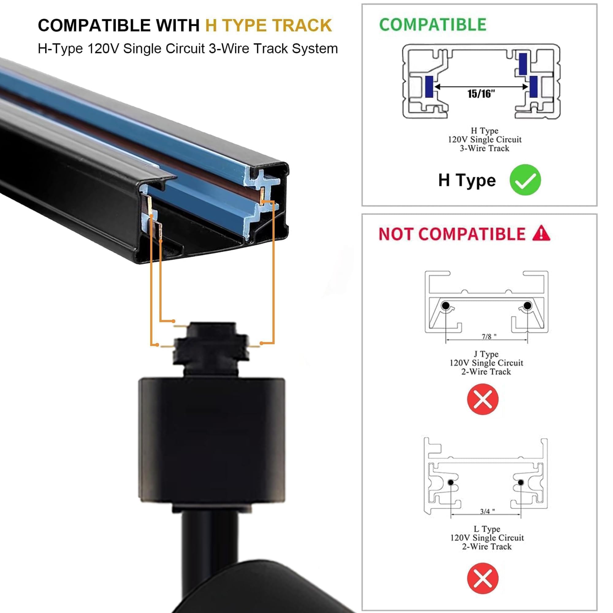 Bravsekai GU10 LED Track Lighting Kit, No Bulbs 10W Track Light Heads with 2 * 3.28FT H Track Light Rail 8PCS Ceiling Spotlight Fixture for GU10 Bulb, Bulbs Excluded