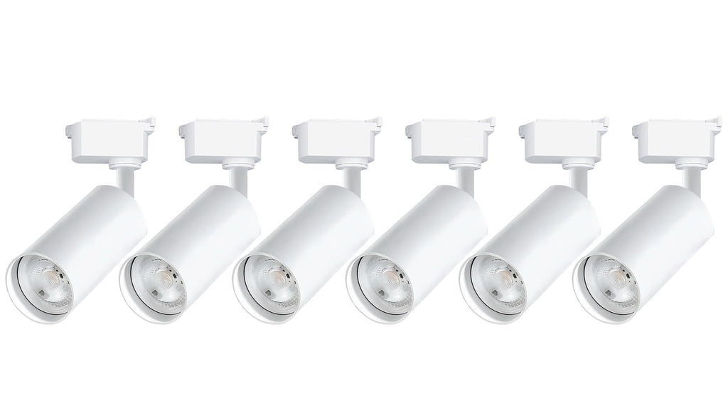 Dimmable H Type Track Lighting Heads, 6PCS Brightened 3000K Warm White 20W 2400lm for Accent Lighting, LED Track Lighting Ceiling Spotlight Fixture