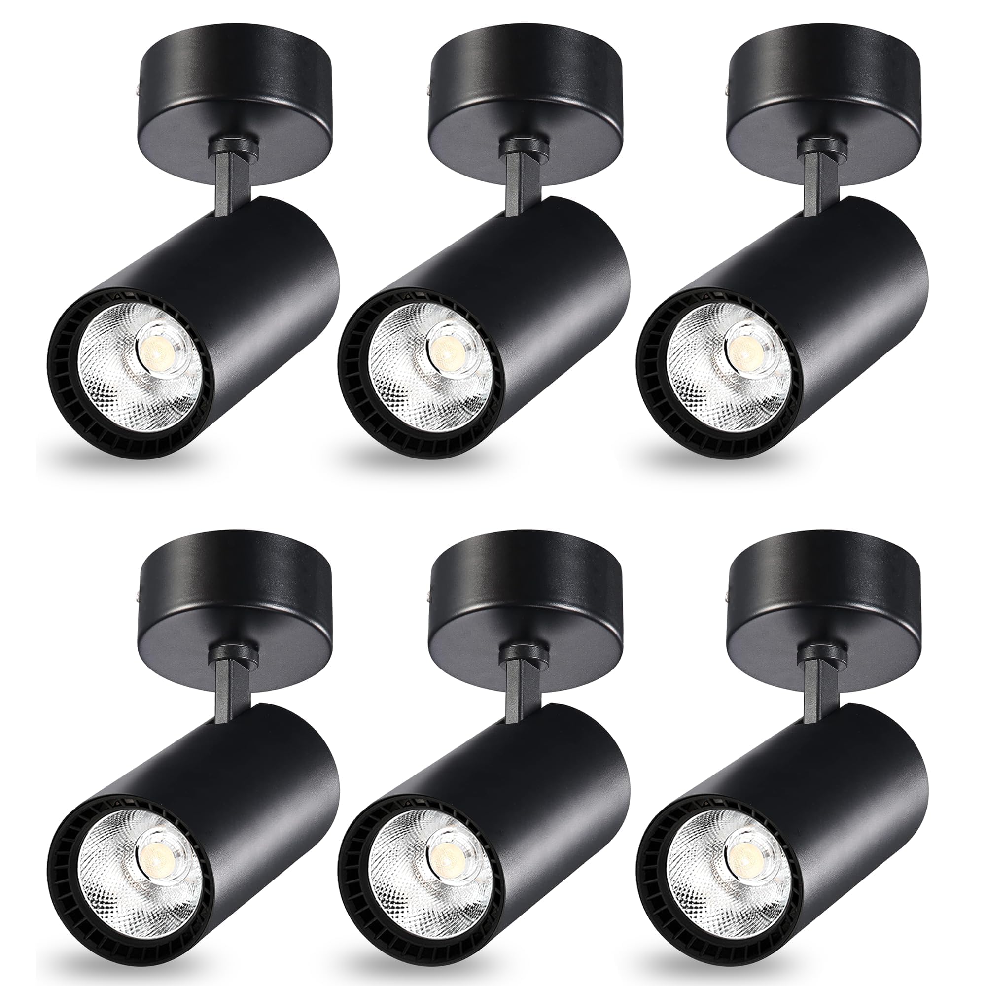 Ceiling Spot Lights, 6 Packs 6000k Cool White Extra Brightness 25W Adjustable 90 Degrees, Anti Glare Ceiling Spotlight Fixture, Flush Mount LED Ceiling Spotlight