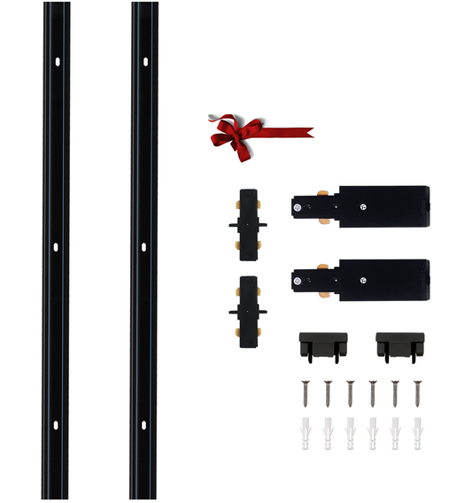 Bravsekai H Type Track Lighting Rails 2PCS 120V Single Circuit 3-Wire H Track Rail White 6.56 feet (3.28*2 Feet) with Wall Anchors and Screws Made of Aluminum and Flame Retardant PVC Strength Guarantee