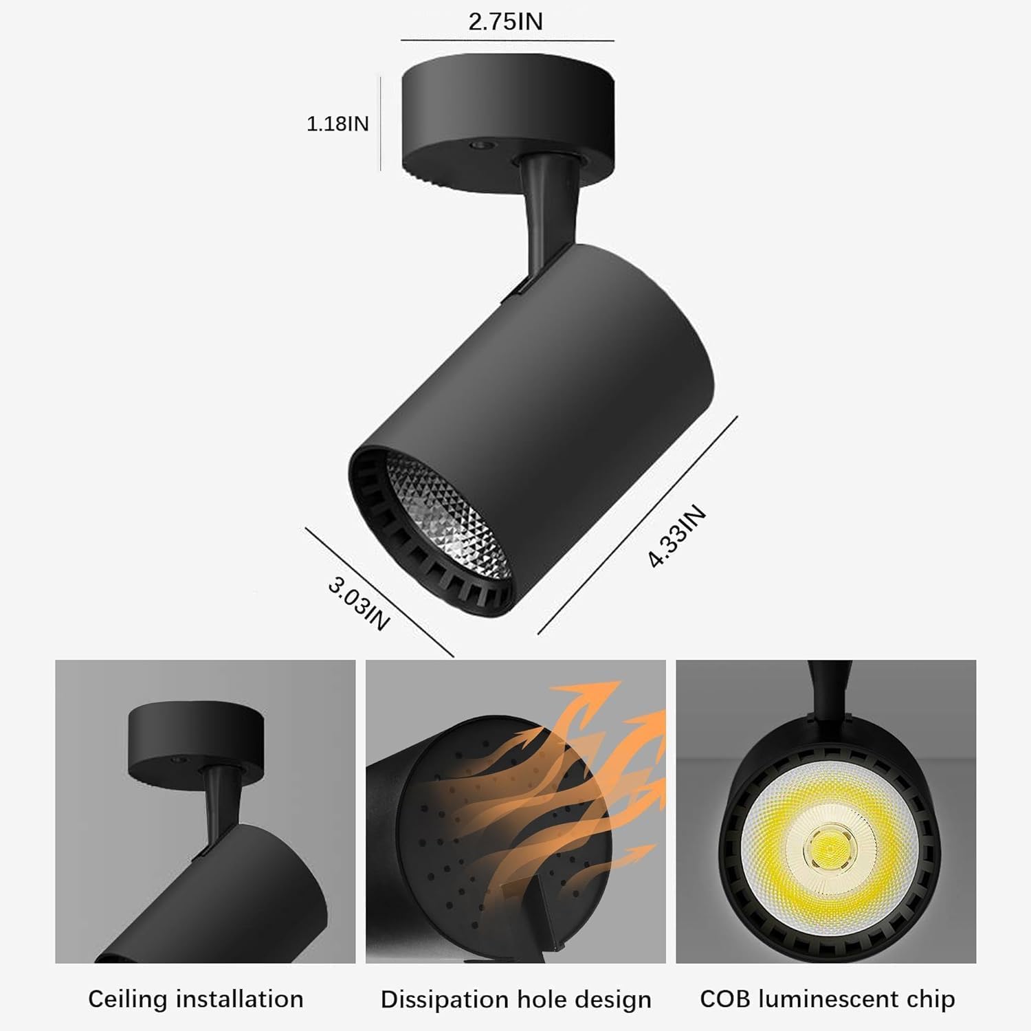 Ceiling Spot Lights, 6 Packs 6000k Cool White Extra Brightness 25W Adjustable 90 Degrees, Anti Glare Ceiling Spotlight Fixture, Flush Mount LED Ceiling Spotlight