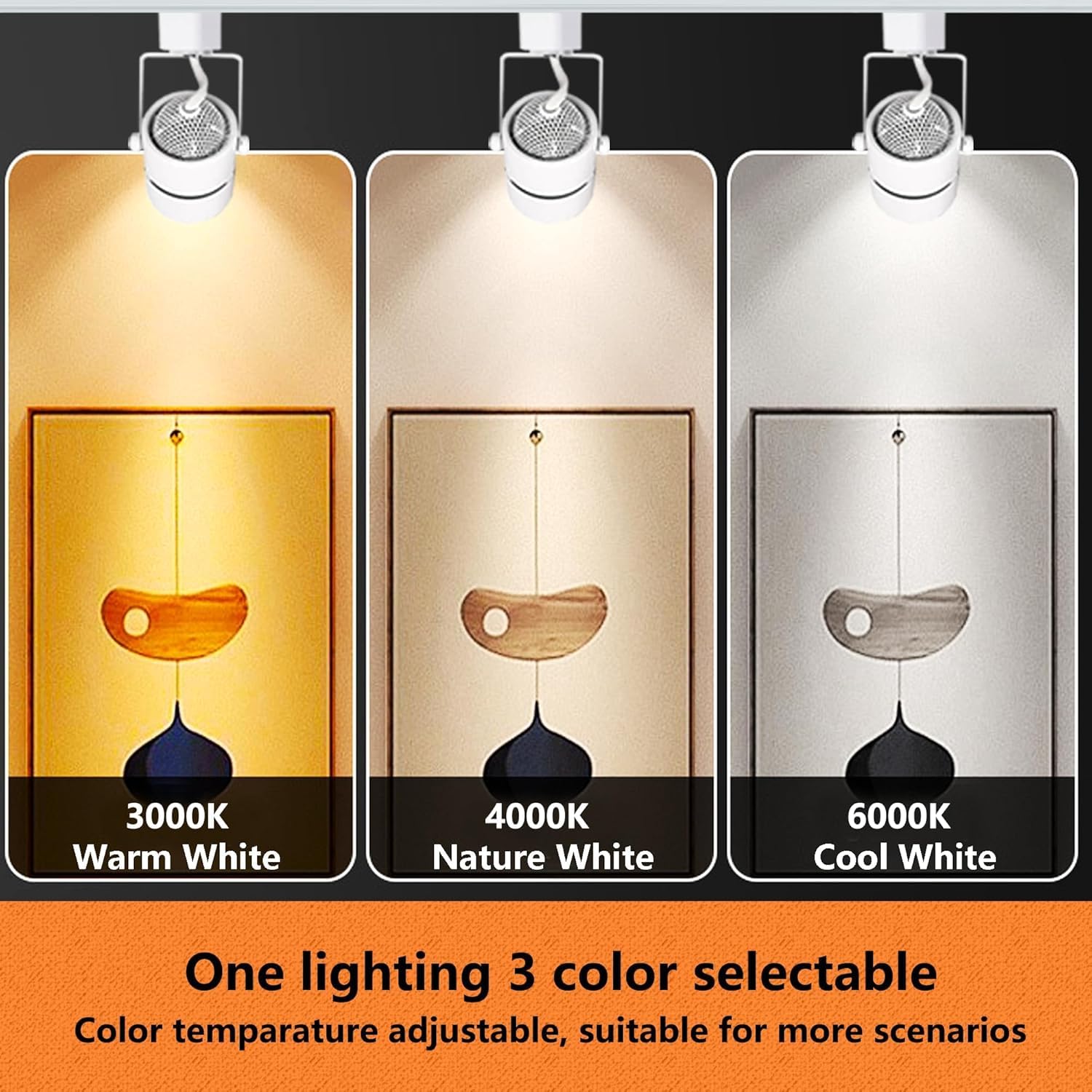 16PCS LED Track Lighting with Advanced Replaceable GU10 Bulbs, Switchable 3CCT(3000K/4000K/6000K) and Dimmable Brightness(20%-100%), Versatile Ceiling Spotlight Fixtures for Any Space