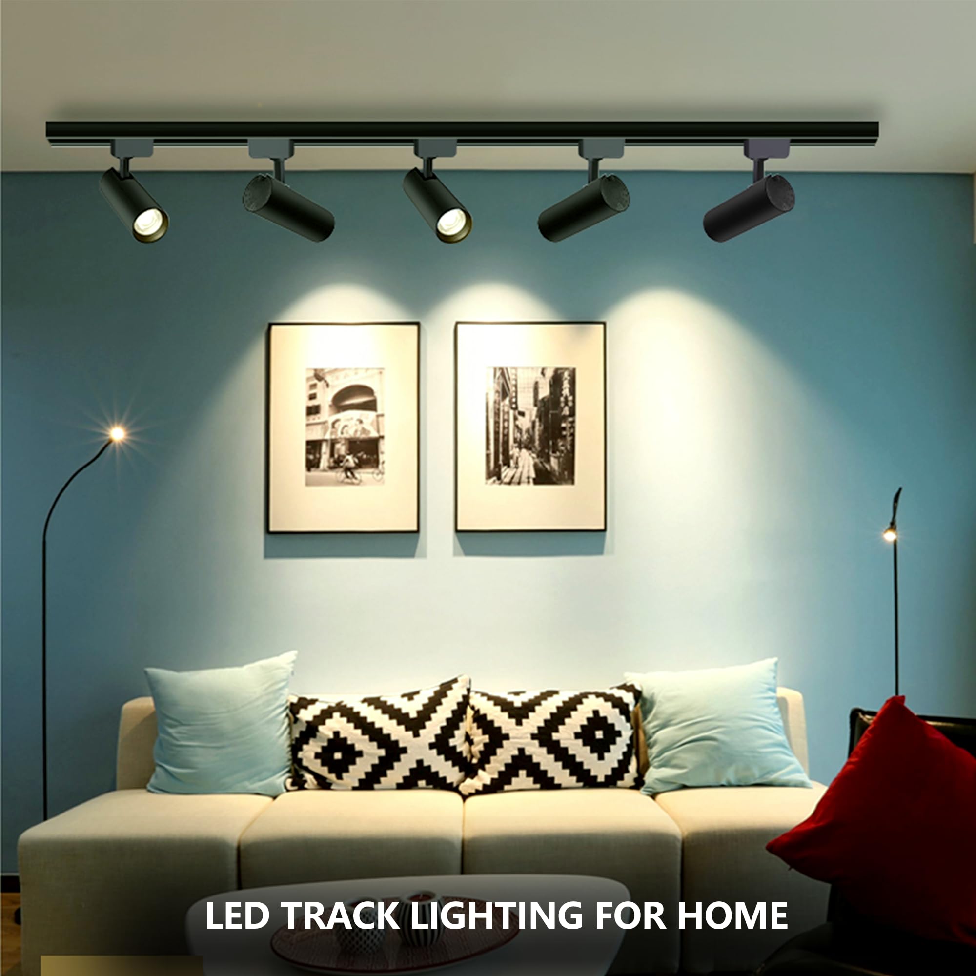 Bravsekai 12 Packs Plug in LED Track Lighting Complete Kits. 25w x 12 Track Lighting Heads with Extra 13.1Ft Track Rails for Accent Task Wall, Spot Light