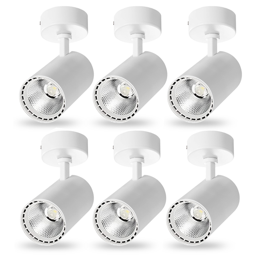 Bravsekai 6 Packs Flush Mount Ceiling Spot Lights, 20W Adjustable 90 Degrees, Anti Glare Ceiling Spotlight Fixture,Recessed Mount LED Ceiling Spotlight for Accent Lights Indoor