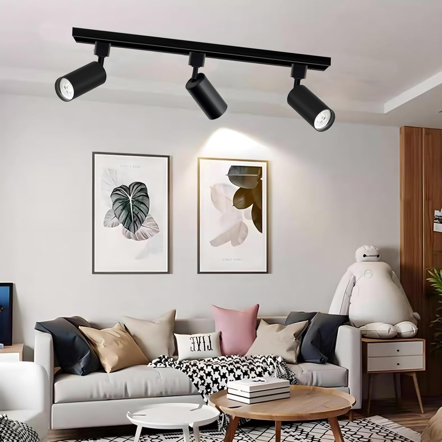 Bravsekai Plug in 3CCT Track Lighting Complete Kit with 8*3.28FT H Track Light Rails and 120V 24x10W GU10 Track Light Heads Brightness Dimmable Ceiling Spotlight Fixture for Accent Lighting