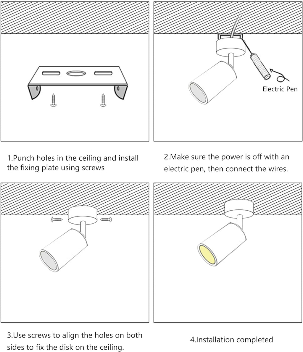 Ceiling Spot Lights, 6 Packs 6000k Cool White Extra Brightness 25W Adjustable 90 Degrees, Anti Glare Ceiling Spotlight Fixture, Flush Mount LED Ceiling Spotlight