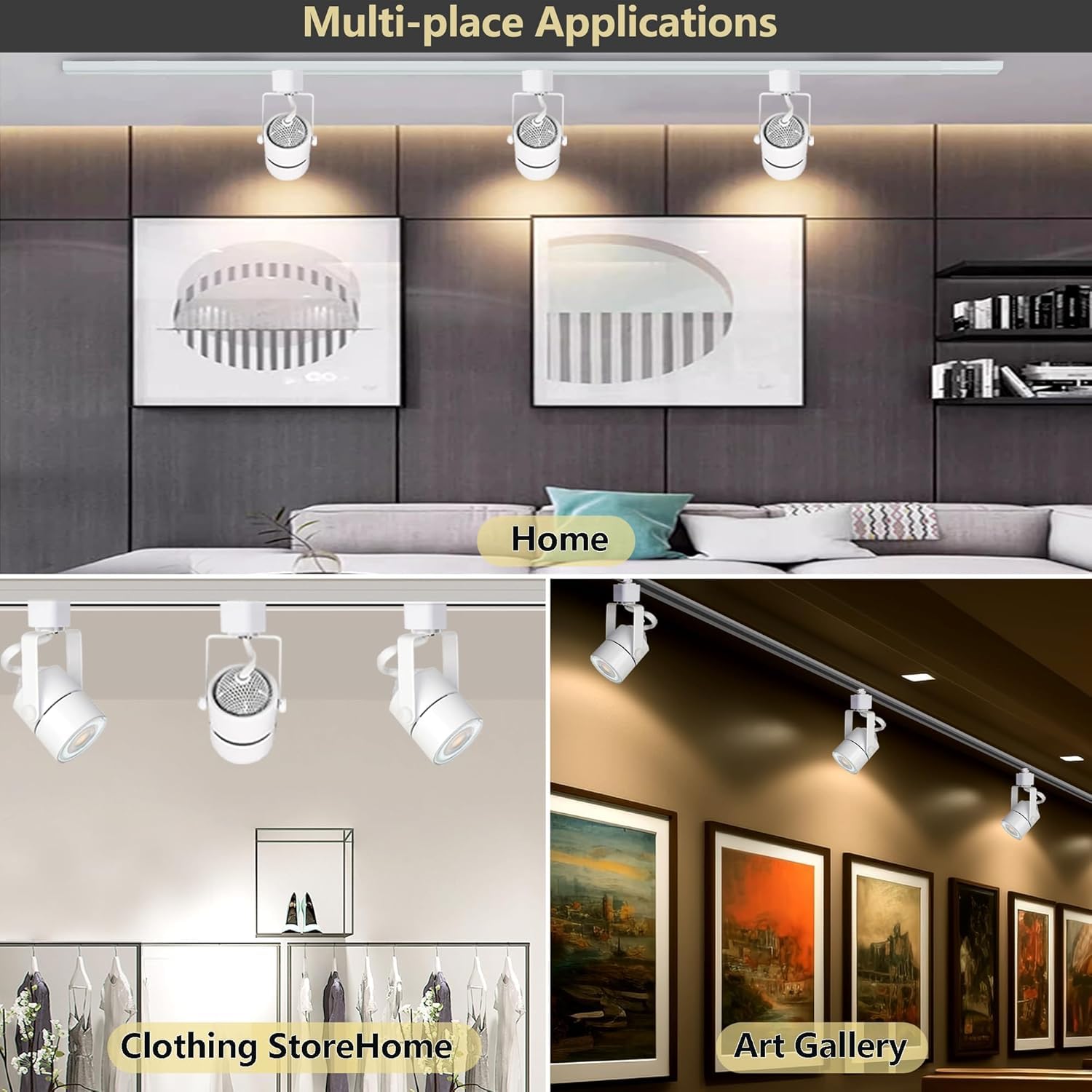 16PCS LED Track Lighting with Advanced Replaceable GU10 Bulbs, Switchable 3CCT(3000K/4000K/6000K) and Dimmable Brightness(20%-100%), Versatile Ceiling Spotlight Fixtures for Any Space